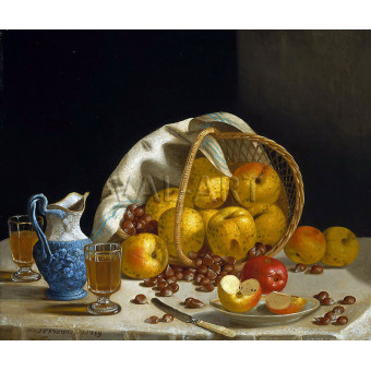 РЕПРОДУКЦИИ НА КАРТИНИ Натюрморт с ябълки и кестени (1859)